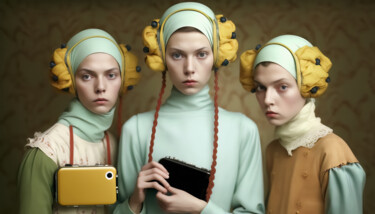 Цифровое искусство под названием "Les Triplettes 2" - Jean Luc Michon, Подлинное произведение искусства, Изображение, сгенер…