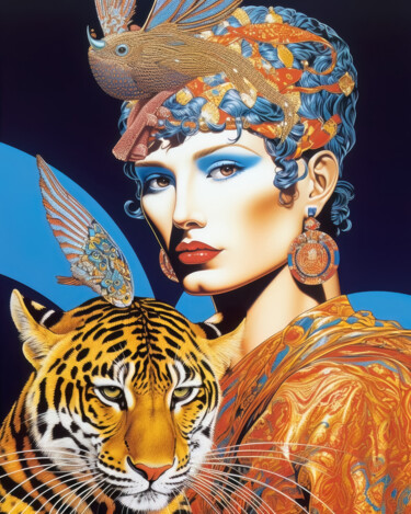 Grafika cyfrowa / sztuka generowana cyfrowo zatytułowany „Cheetah 2” autorstwa Jean Luc Michon, Oryginalna praca, Obraz gene…