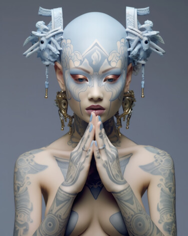 Цифровое искусство под названием "Epaule Tattoo 1" - Jean Luc Michon, Подлинное произведение искусства, Изображение, сгенери…