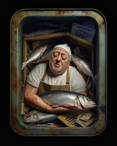 Цифровое искусство под названием "Mr Fish 1" - Jean Luc Michon, Подлинное произведение искусства, Изображение, сгенерированн…