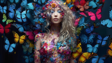 Цифровое искусство под названием "Butterfly 2" - Jean Luc Michon, Подлинное произведение искусства, Изображение, сгенерирова…