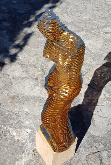 Escultura intitulada "Golden Venus" por Jean-Luc Negro, Obras de arte originais, Metais