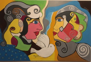 Painting titled "Boudakal" by Jean Luc Onré, Original Artwork, Acrylic Mounted on Wood Stretcher frame