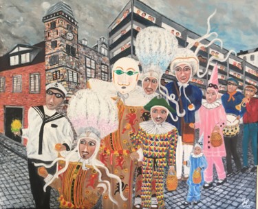 Painting titled "Carnaval" by Jean Luc Onré, Original Artwork, Acrylic Mounted on Wood Stretcher frame