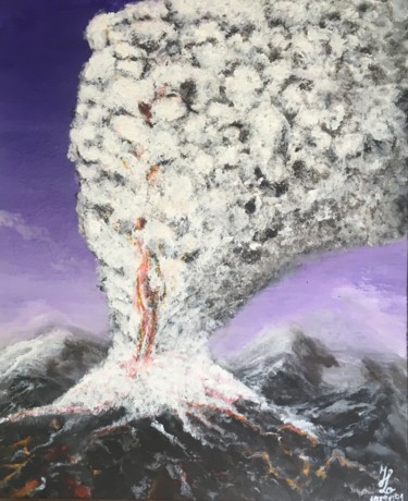 Painting titled "Volcanus" by Jean Luc Onré, Original Artwork, Acrylic