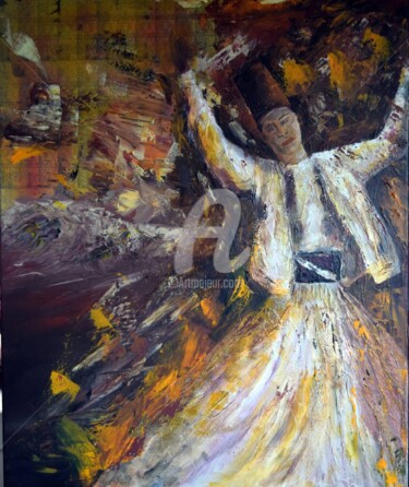Peinture intitulée "Derviche" par Jean-Luc Pavaut "Yaakov", Œuvre d'art originale, Acrylique