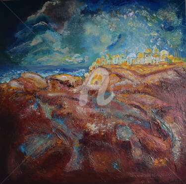 Peinture intitulée "Entre ciel et terre" par Jean-Luc Pavaut "Yaakov", Œuvre d'art originale