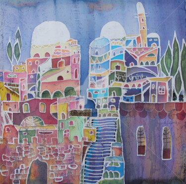 Peinture intitulée "Jerusalem" par Jean-Luc Pavaut "Yaakov", Œuvre d'art originale