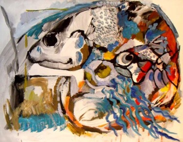 Schilderij getiteld "poissons.jpg" door Jean-Luc Portet, Origineel Kunstwerk