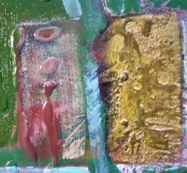 Painting titled "Golden Quartz" by Jean-Luc Richard, Original Artwork, Acrylic