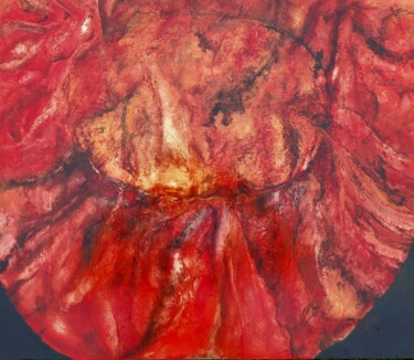 Pittura intitolato "Blood flower" da Jean-Luc Sert, Opera d'arte originale, Olio