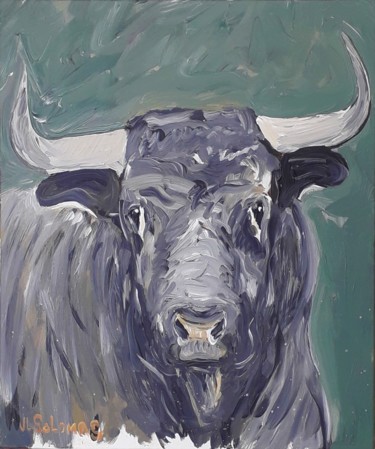 Pittura intitolato "toro" da Jean Solomas, Opera d'arte originale, Acrilico