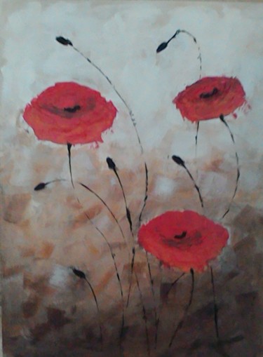 Peinture intitulée "rouge été" par Jean-Luc Touny, Œuvre d'art originale, Acrylique