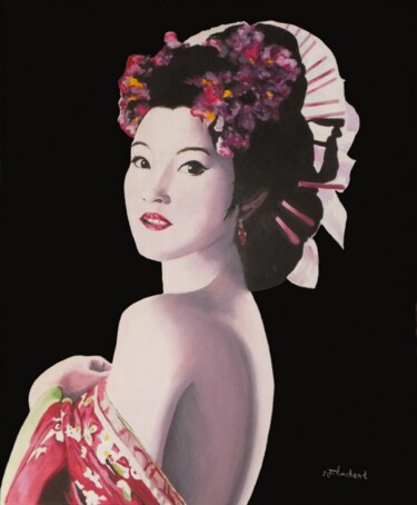 Painting titled "GEISHA" by Jean-Luc Tranchand, Original Artwork, Oil