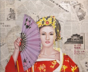 Painting titled "CHINOISE A L'EVENTA…" by Jean-Luc Tranchand, Original Artwork, Oil