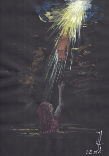 Pittura intitolato "Fosse profonde" da Jean-Marc Allenbach, Opera d'arte originale, Gouache