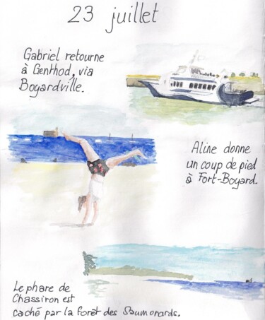 Peinture intitulée "Boyardville" par Jean-Marc Allenbach, Œuvre d'art originale, Aquarelle