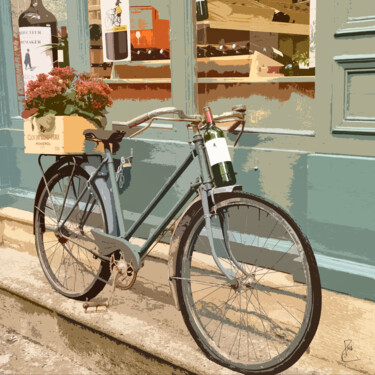 Fotografie mit dem Titel "La bicyclette" von Jean-Marc Ambrosini, Original-Kunstwerk, Digitale Fotografie Auf Keilrahmen aus…