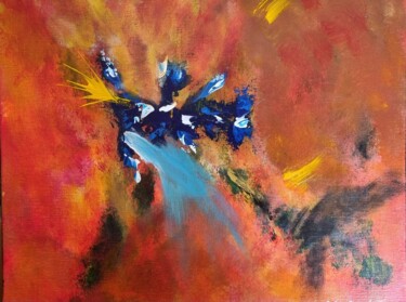 Painting titled "Jet Turquoise" by Jean Marc Brunet, Original Artwork, Acrylic