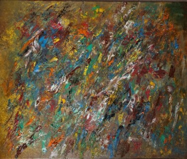 Painting titled "Petites couleurs" by Jean Marc Brunet, Original Artwork, Oil