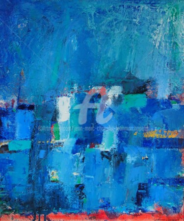 Peinture intitulée "Empreinte bleue" par Jean-Marc Chapelet (jeanmarchapelet), Œuvre d'art originale, Huile