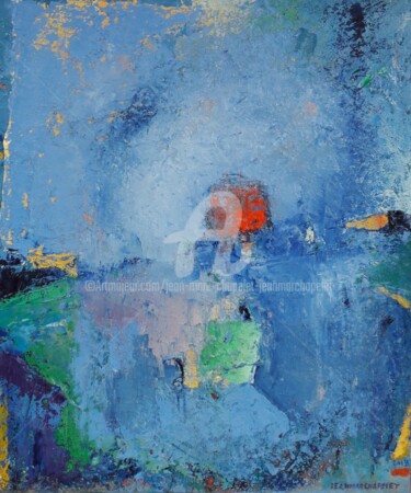 Pittura intitolato "Halo bleu" da Jean-Marc Chapelet (jeanmarchapelet), Opera d'arte originale, Olio