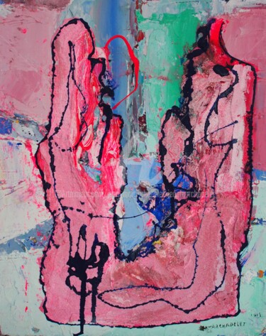 Peinture intitulée "Forme rose" par Jean-Marc Chapelet (jeanmarchapelet), Œuvre d'art originale, Huile