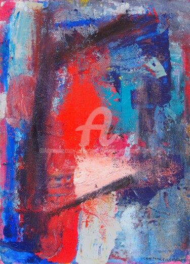 Картина под названием "Flou rouge" - Jean-Marc Chapelet (jeanmarchapelet), Подлинное произведение искусства, Масло