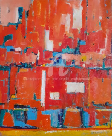 Peinture intitulée "Ambiance rouge" par Jean-Marc Chapelet (jeanmarchapelet), Œuvre d'art originale, Huile