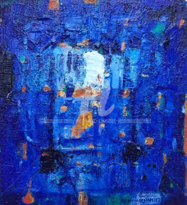 Peinture intitulée "Bleu carré 10 juill…" par Jean-Marc Chapelet (jeanmarchapelet), Œuvre d'art originale, Huile