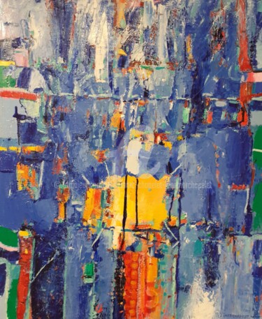 Картина под названием "Abstraction Lyrifiq…" - Jean-Marc Chapelet (jeanmarchapelet), Подлинное произведение искусства, Масло