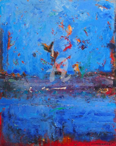 Malerei mit dem Titel "Eperdument bleu" von Jean-Marc Chapelet (jeanmarchapelet), Original-Kunstwerk, Öl