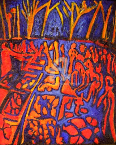 Peinture intitulée "Formes flottantes n…" par Jean-Marc Chapelet (jeanmarchapelet), Œuvre d'art originale, Huile