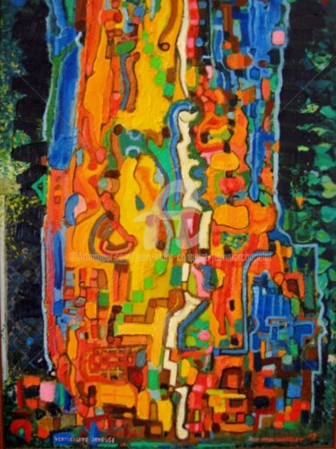 Painting titled "Verticalité joyeuse" by Jean-Marc Chapelet (jeanmarchapelet), Original Artwork, Oil