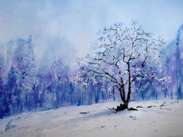 Peinture intitulée "Les terres froides 3" par Jean Marc Collombat, Œuvre d'art originale, Aquarelle