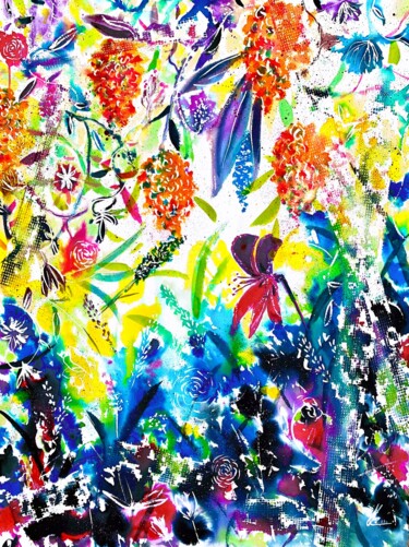 Peinture intitulée "Flore" par Jean Marc Collombat, Œuvre d'art originale, Aquarelle