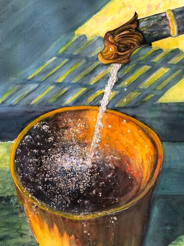 Peinture intitulée "De lumière et d'eau…" par Jean Marc Collombat, Œuvre d'art originale, Aquarelle