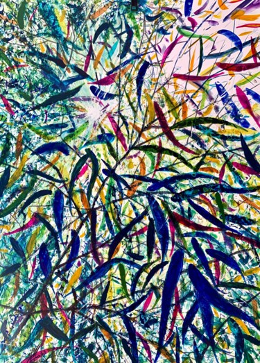 Malerei mit dem Titel "Bambou" von Jean Marc Collombat, Original-Kunstwerk, Aquarell