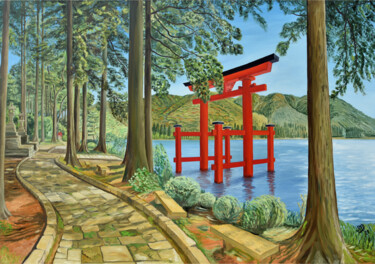 Pintura titulada "Hakone 4" por Jean-Marc Dufer, Obra de arte original, Oleo Montado en Bastidor de camilla de madera