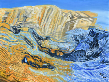Pittura intitolato "La vague" da Jean-Marc Dufer, Opera d'arte originale, Olio Montato su Telaio per barella in legno