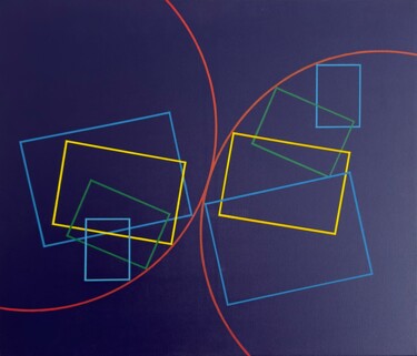 Painting titled "Rectangles en rotat…" by Jean-Marc Gardeux, Original Artwork, Acrylic