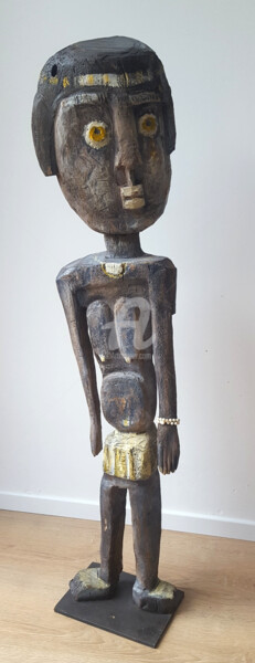 Sculpture titled "l'Adolescent" by Jean Marc Joblot, Original Artwork, Wood