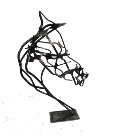 Sculpture titled "CHEVAL DESIGN" by Jean-Marc Martinez, Original Artwork, Metals