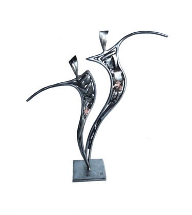 Sculpture titled "DUO" by Jean-Marc Martinez, Original Artwork, Metals