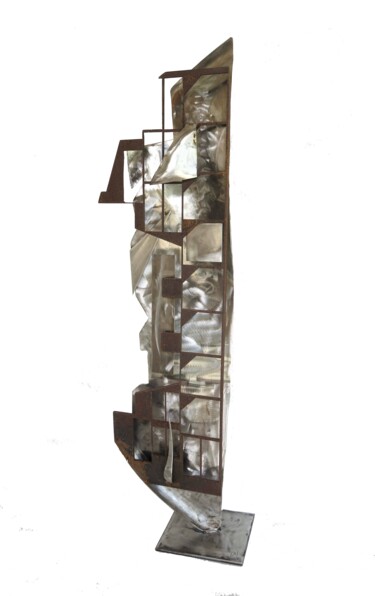 Sculpture titled "INOXAIMANT" by Jean-Marc Martinez, Original Artwork, Metals