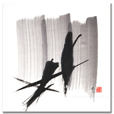 Peinture intitulée "Black and white dif…" par Jean-Marc Moschetti (encre-zen), Œuvre d'art originale, Encre Monté sur Châssi…