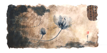 Pintura titulada "fleurs oubliées" por Jean-Marc Moschetti (encre-zen), Obra de arte original, Tinta Montado en Bastidor de…