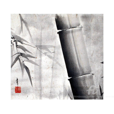 Pintura intitulada "bambou majeur" por Jean-Marc Moschetti (encre-zen), Obras de arte originais, Tinta Montado em Armação em…