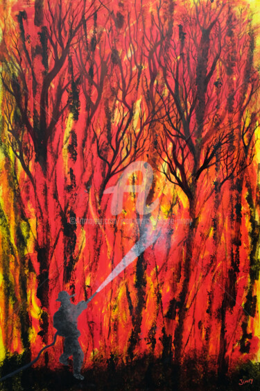 Painting titled "LA FORÊT" by Jean-Marc Philippe (Jimpy), Original Artwork, Acrylic