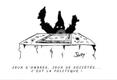 Tekening getiteld "JEUX D'OMBRES" door Jean-Marc Philippe (Jimpy), Origineel Kunstwerk, Marker